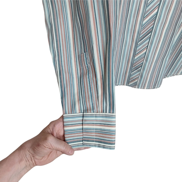 Investments Button Down Striped Blouse Size 12. NWOT - Picture 2 of 7